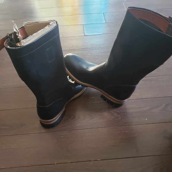 Men Replay Leather Pull Up Biker Boots - Picture 7 of 14